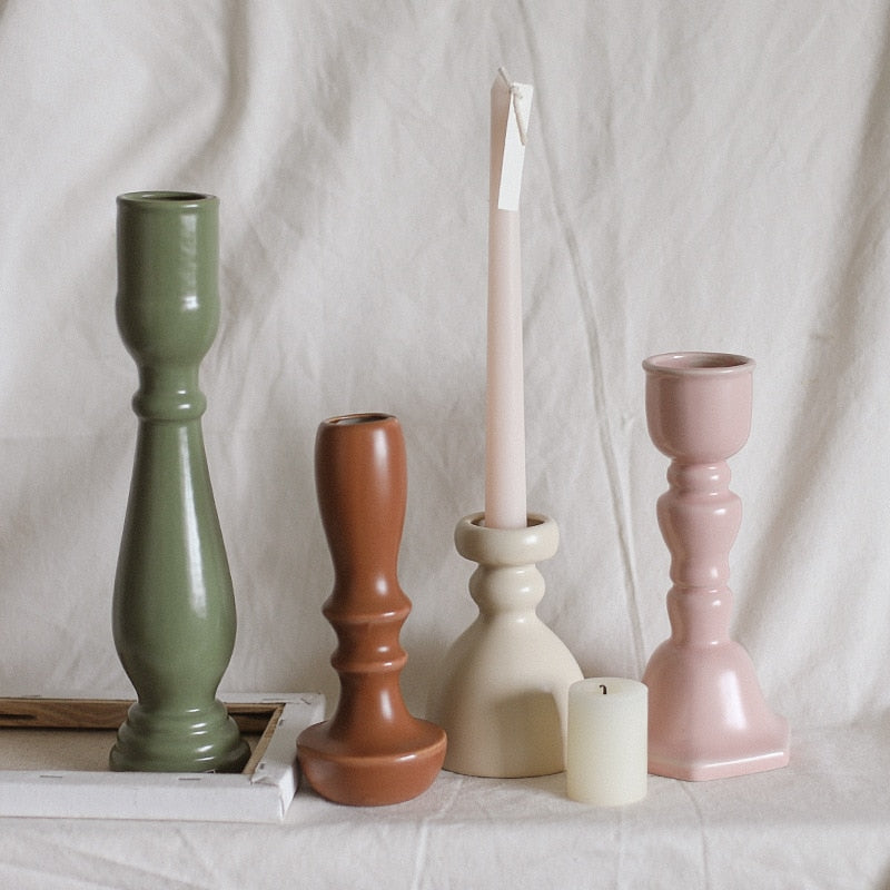 Candy Glazed Ceramic Candle Holders