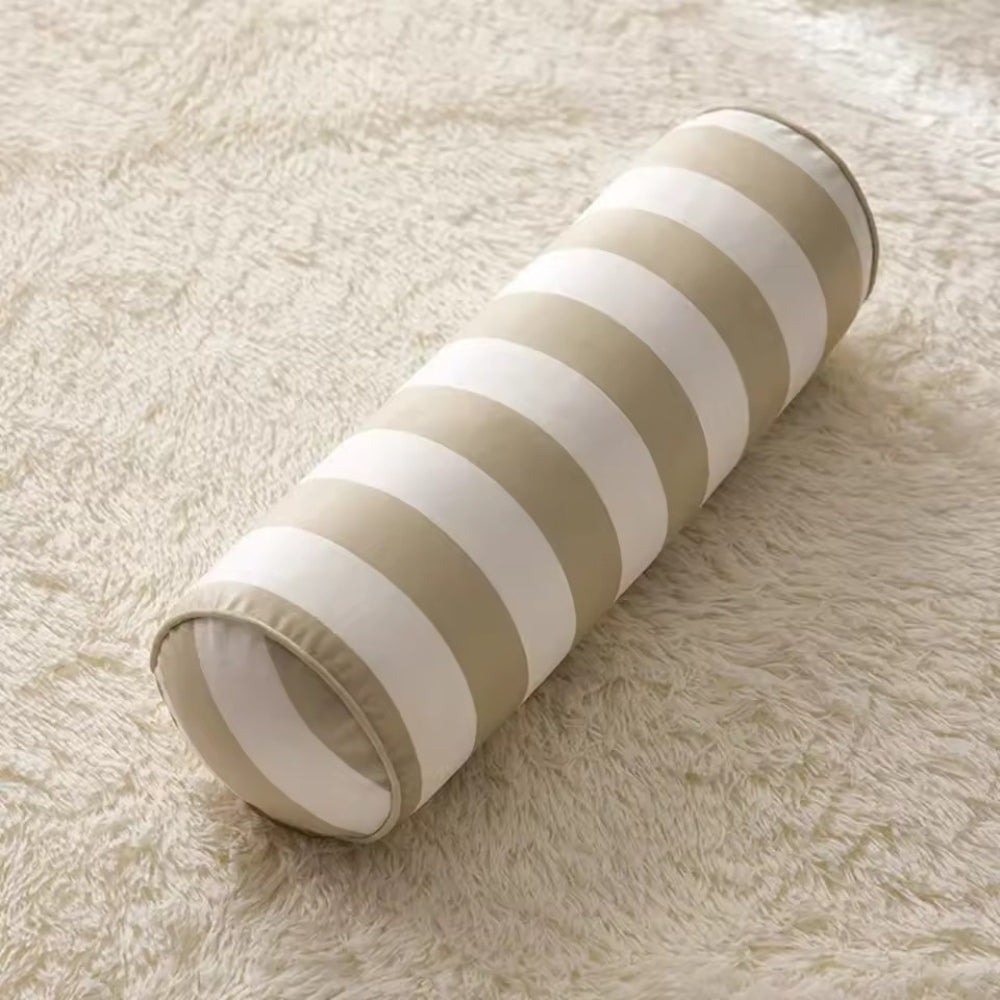 Candy Stripe Cylindrical Cushion Beige Candy