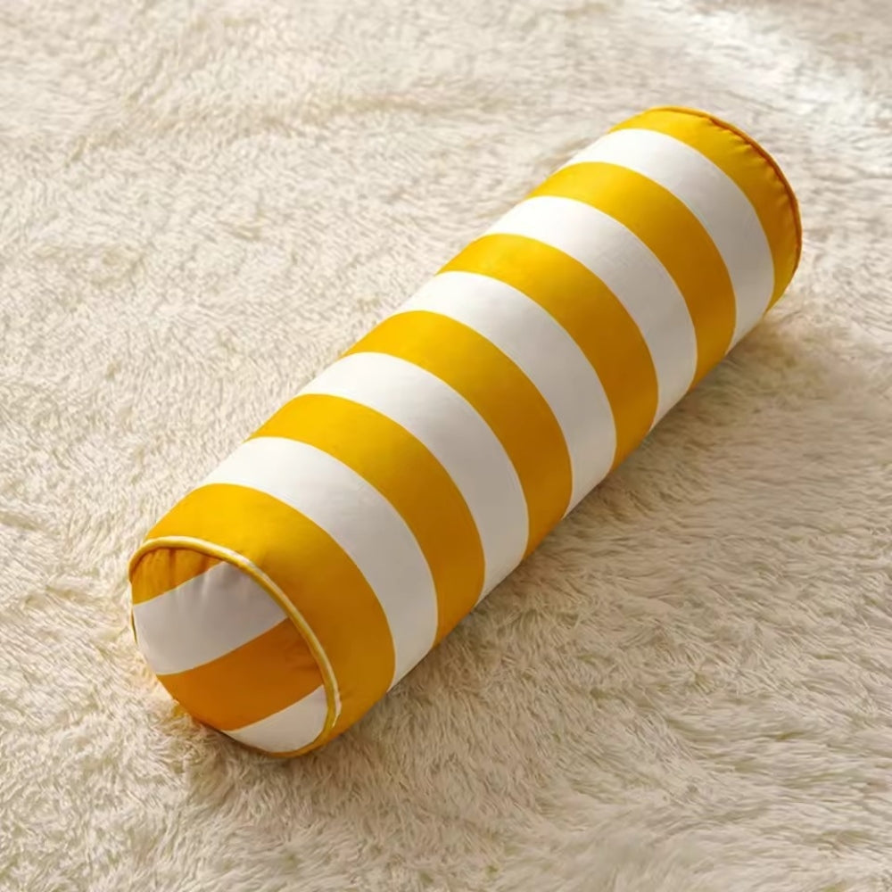 Candy Stripe Cylindrical Cushion Yellow Candy