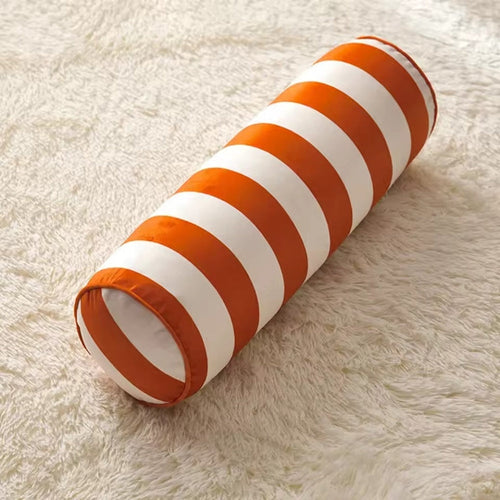 Candy Stripe Cylindrical Cushion Orange Candy