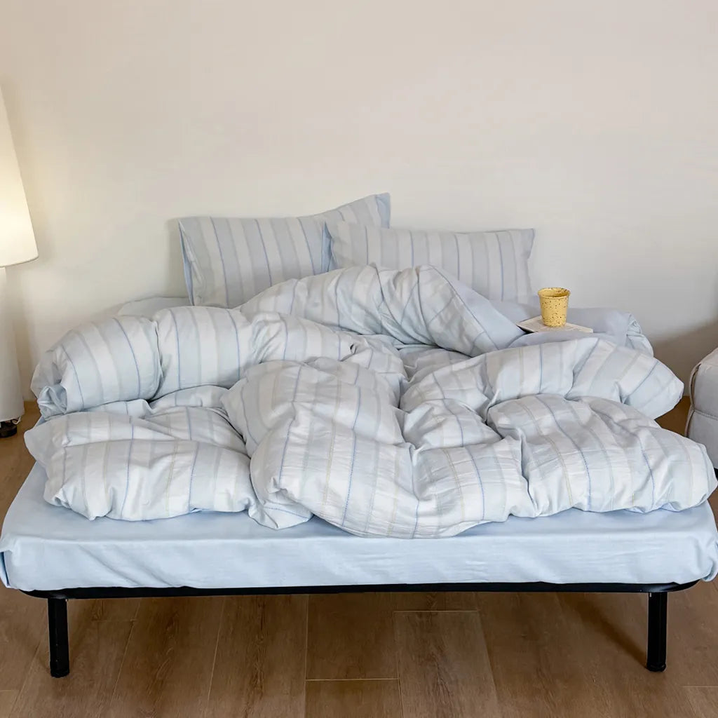 Candy Striped Bedding Set Blue