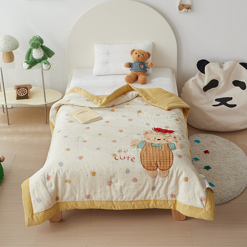 Cartoon Toddler Comforter – Soft Cotton Gauze Quilt