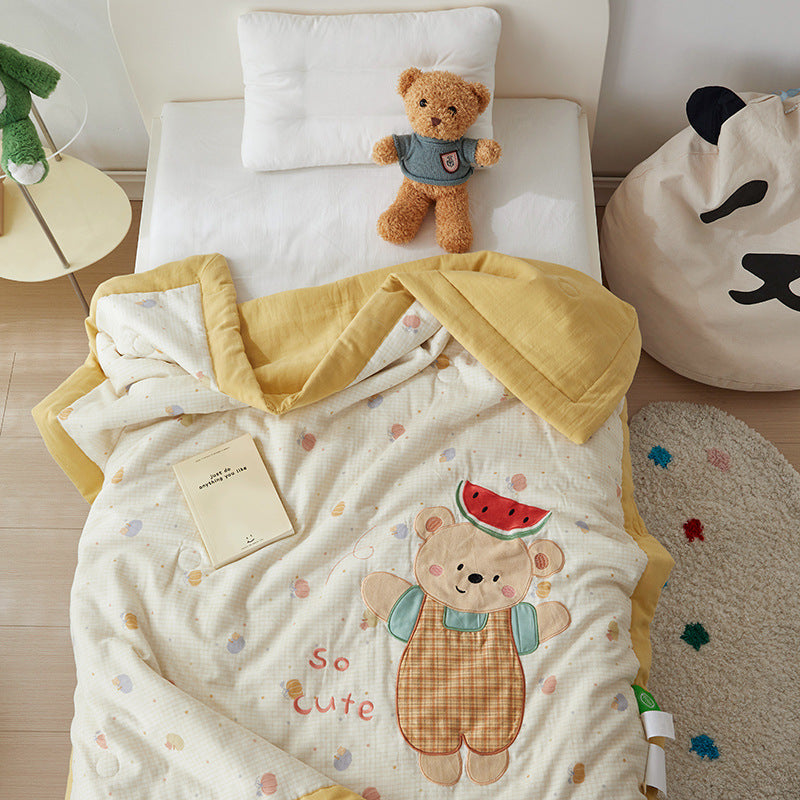 Cartoon Toddler Comforter – Soft Cotton Gauze Quilt