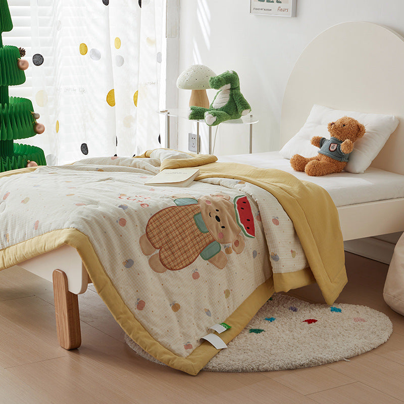 Cartoon Toddler Comforter – Soft Cotton Gauze Quilt