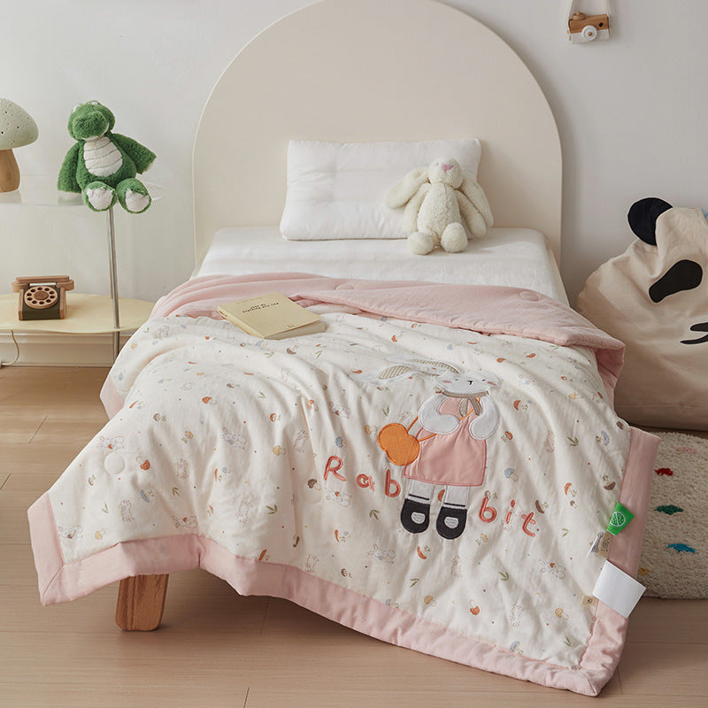 Cartoon Toddler Comforter – Soft Cotton Gauze Quilt