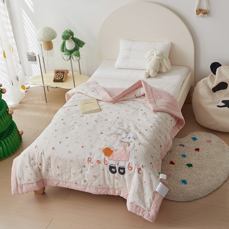 Cartoon Toddler Comforter – Soft Cotton Gauze Quilt