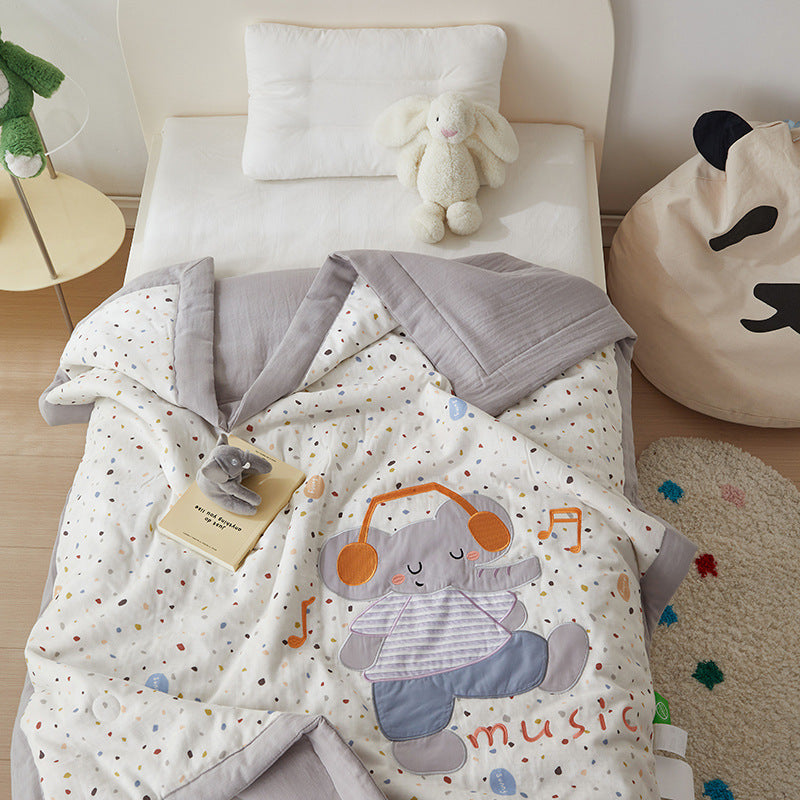 Cartoon Toddler Comforter – Soft Cotton Gauze Quilt
