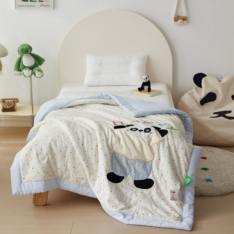 Cartoon Toddler Comforter – Soft Cotton Gauze Quilt Panda