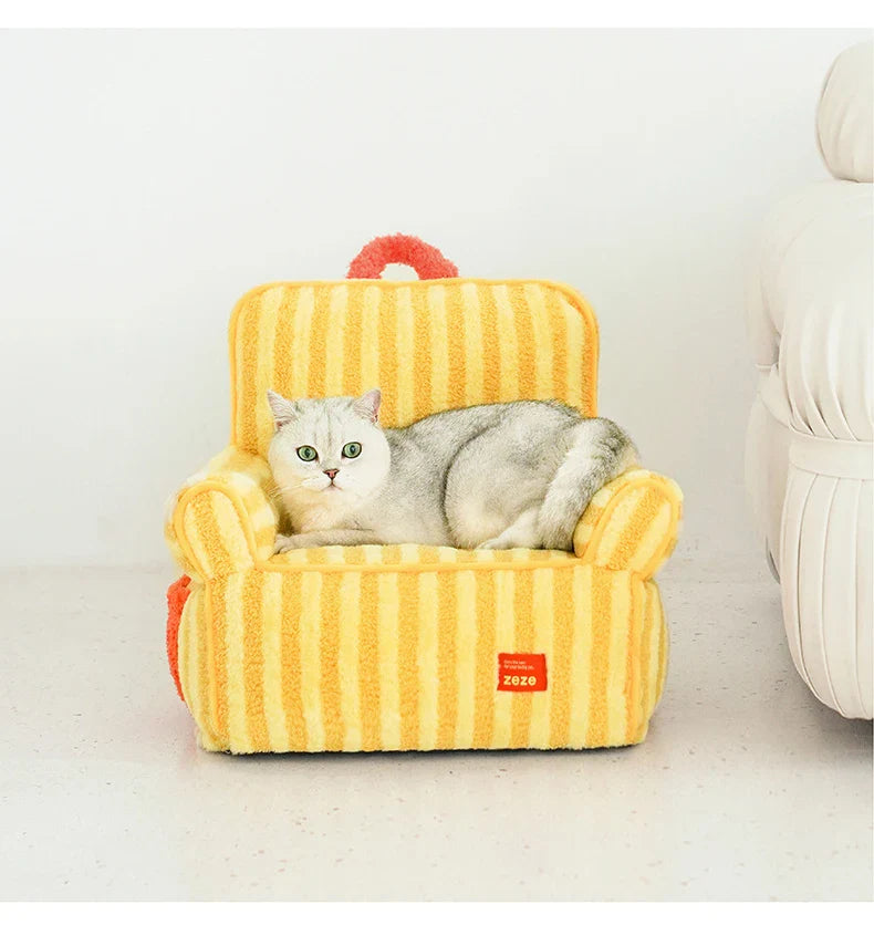 Cozy Stripes Pet Lounge Sofa