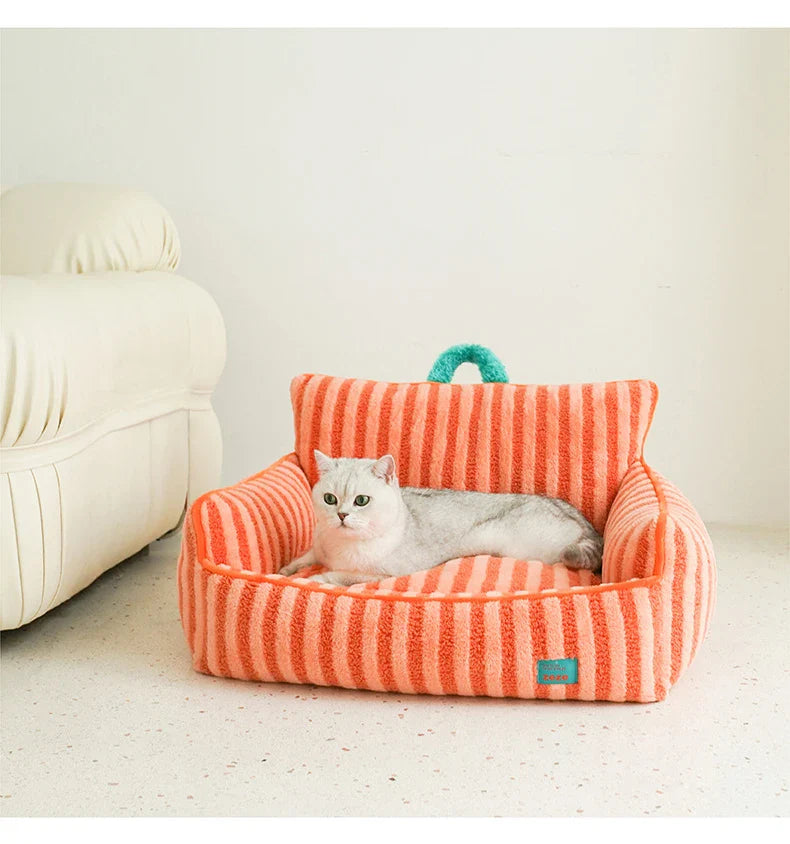 Cozy Stripes Pet Lounge Sofa
