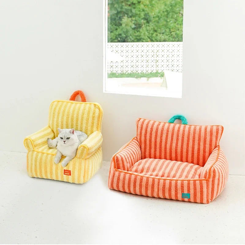 Cozy Stripes Pet Lounge Sofa