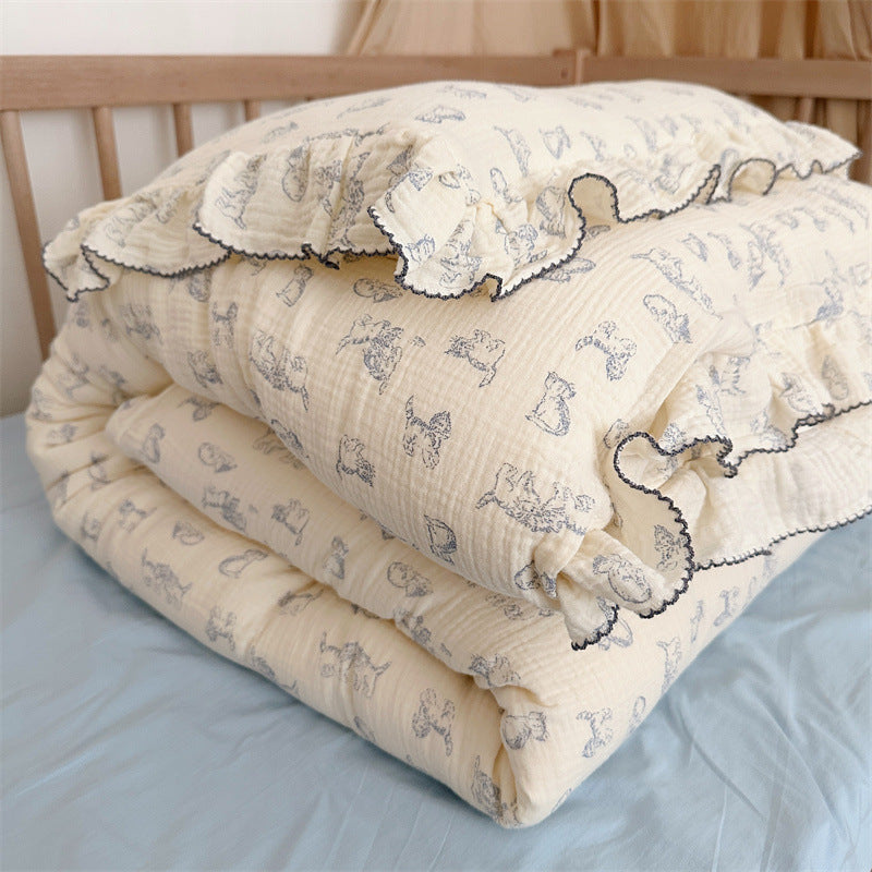 Kitty Duvet Cover Set – Ruffled Cotton Muslin
