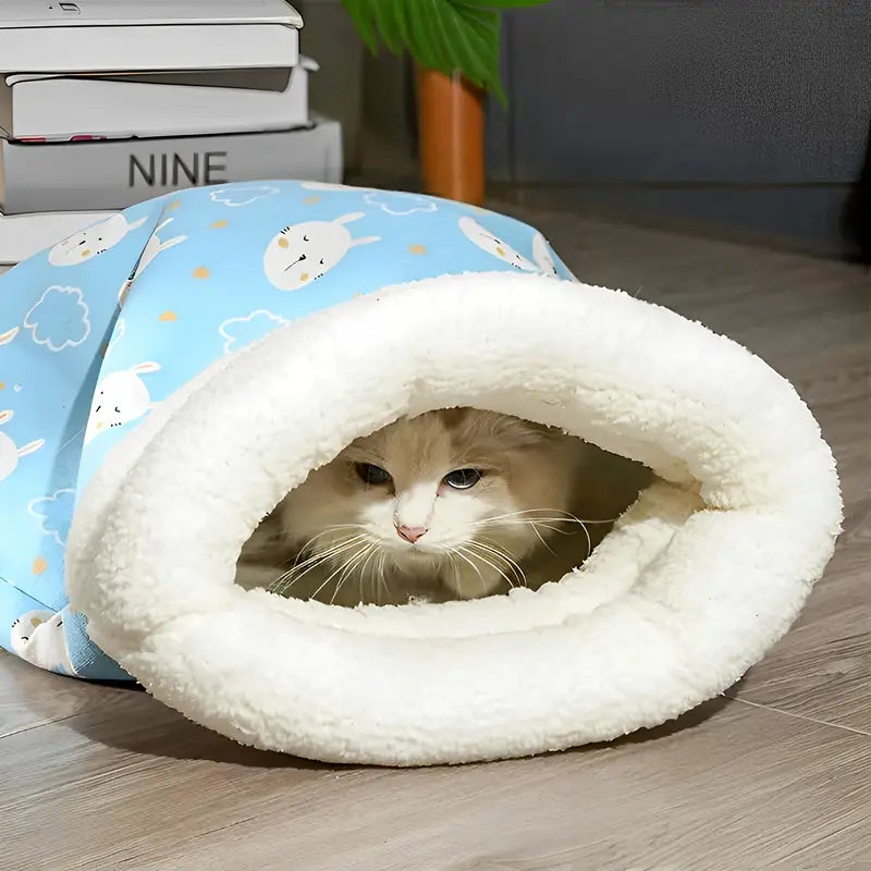 PurrLounge™ - Cat Sleeping Pouch Bag Blue