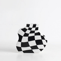 Ceramic Checkered Flower Vase