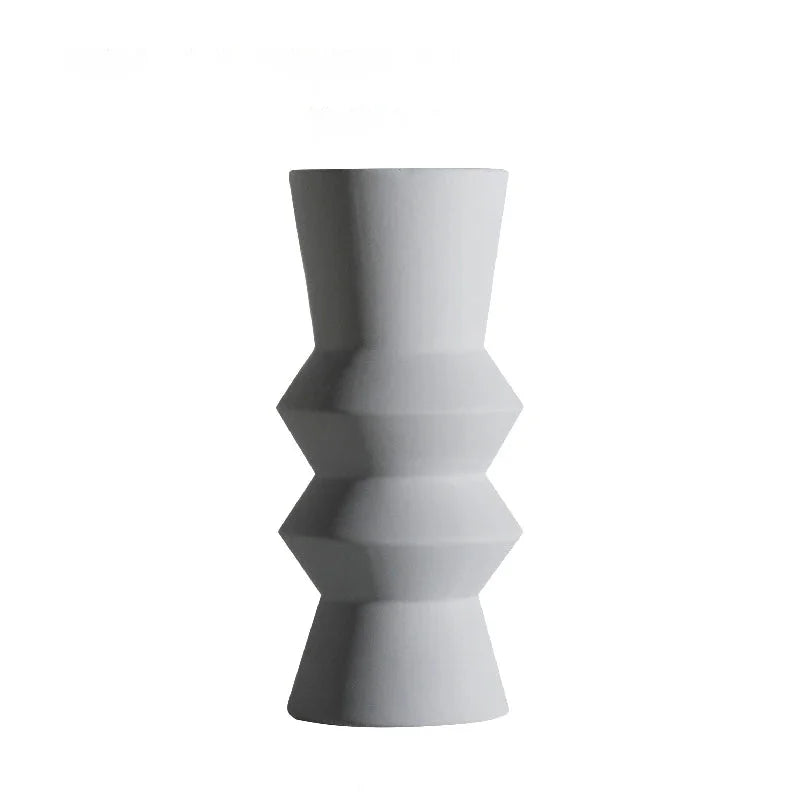 Zara Form Geometric Ceramic Vase Large Grey