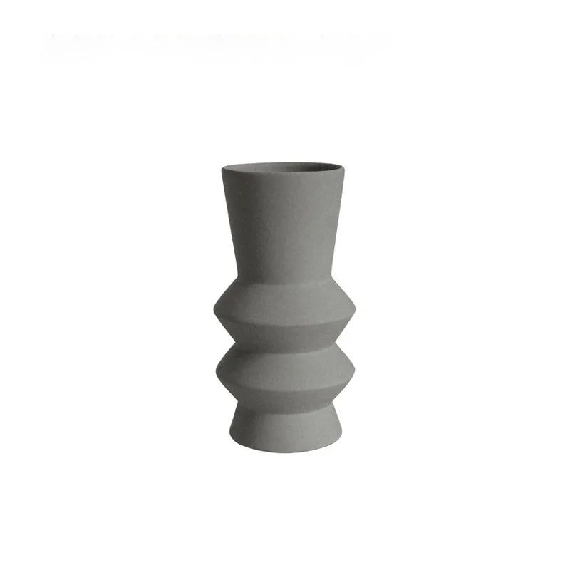 Zara Form Geometric Ceramic Vase Small Grey