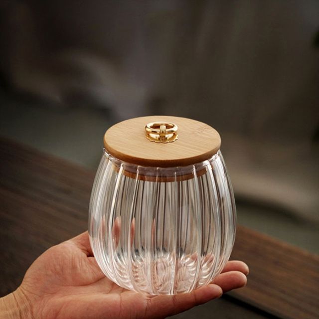 Charm Ripple Glass Storage Jars with Lid Round