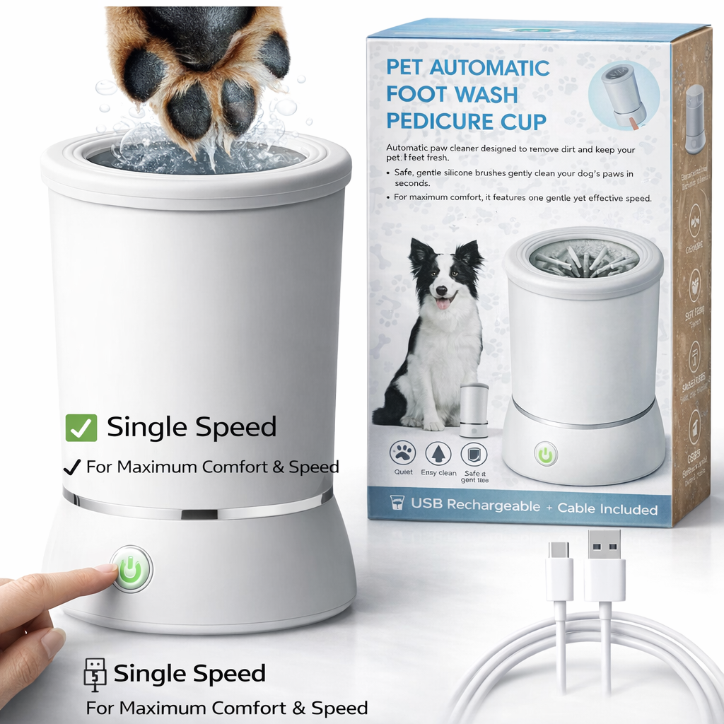 PawLuxe™ Pro — Electric Paw Cleaner & Massager USB-C Rechargeable – 1 Speed