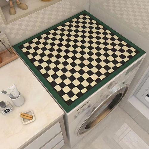 Checkerboard Washing Machine Cover Mat Forest Green