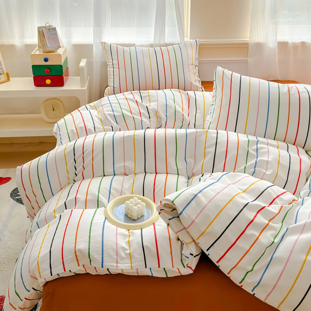 Cheerful Striped Bedding Set
