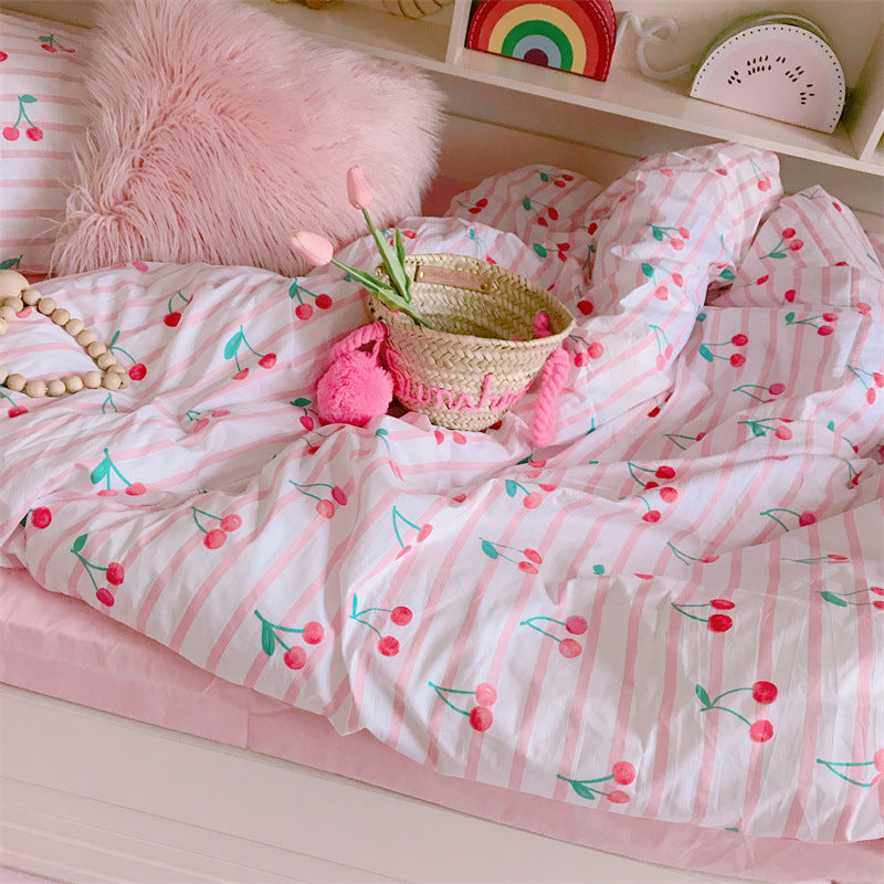 Cherry Print Pima Cotton Duvet Cover