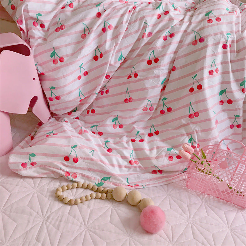 Cherry Print Pima Cotton Duvet Cover