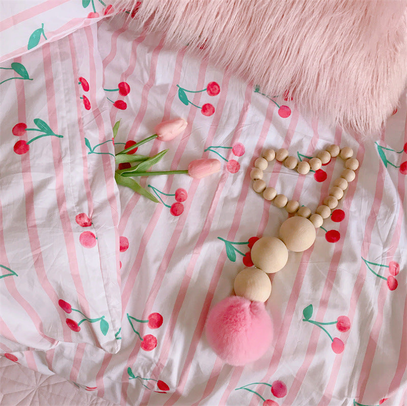 Cherry Print Pima Cotton Duvet Cover
