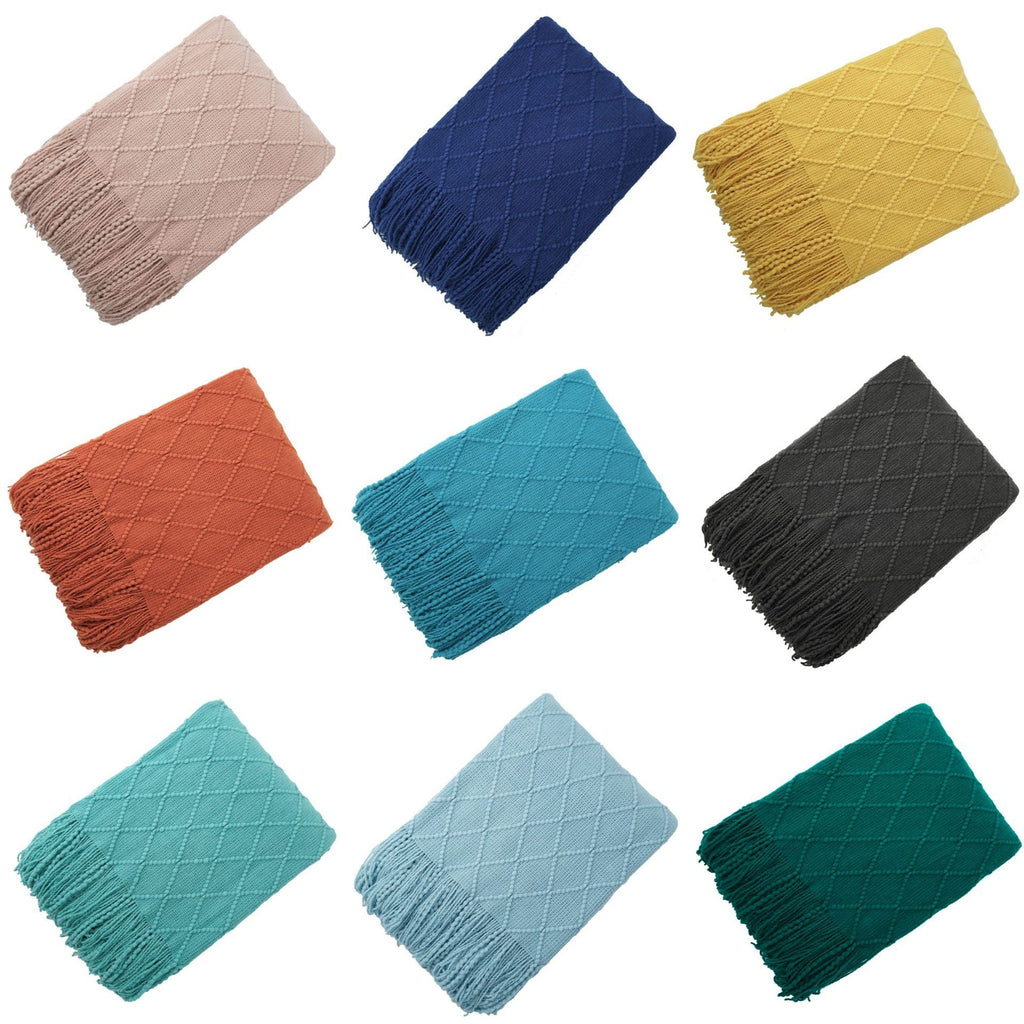Chevron Soft Throw Blanket with Tassels