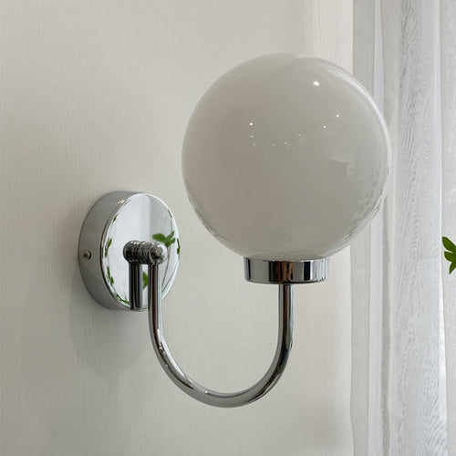 Chromatic Glass Globe Wall Lamp Chrome