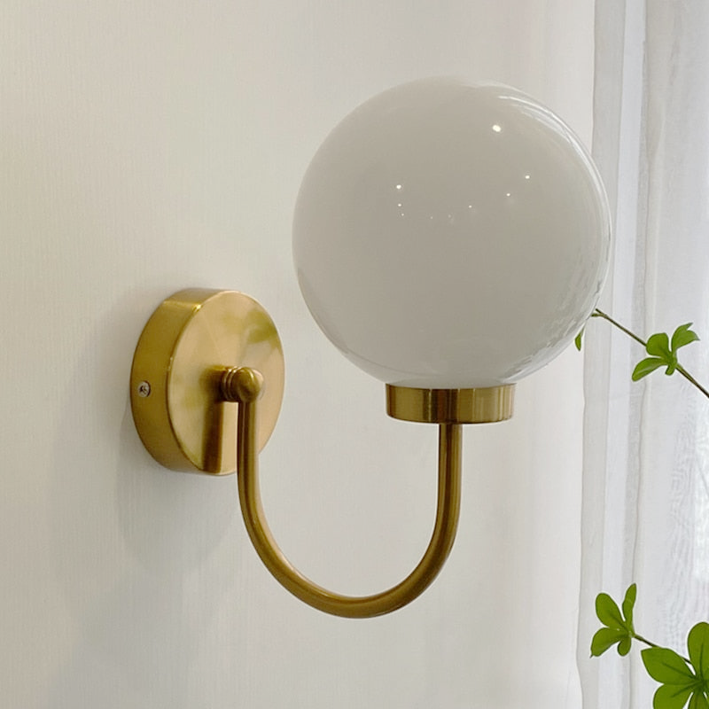 Chromatic Glass Globe Wall Lamp Gold