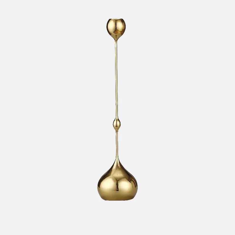 Chrome Drop Dining Candle Holder Set Gold Tall B