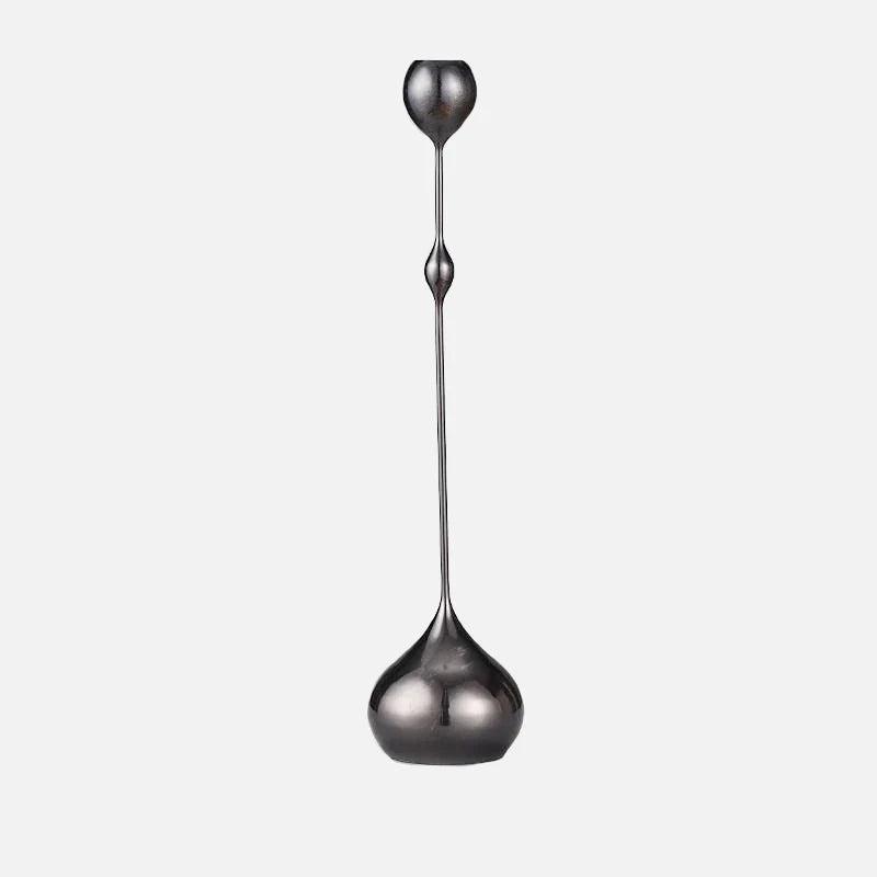 Chrome Drop Dining Candle Holder Set Black Tall A