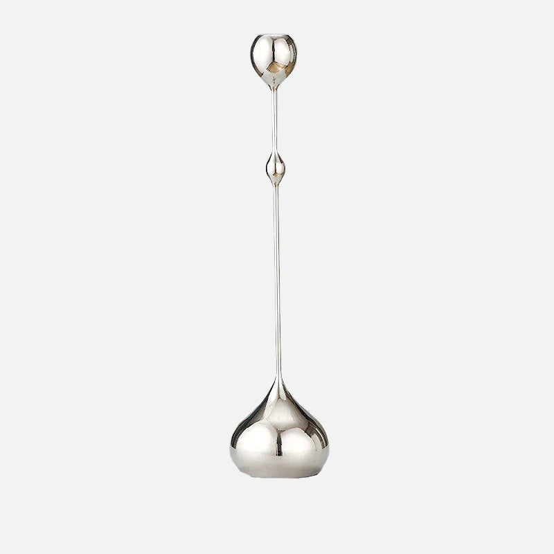 Chrome Drop Dining Candle Holder Set Silver Tall B