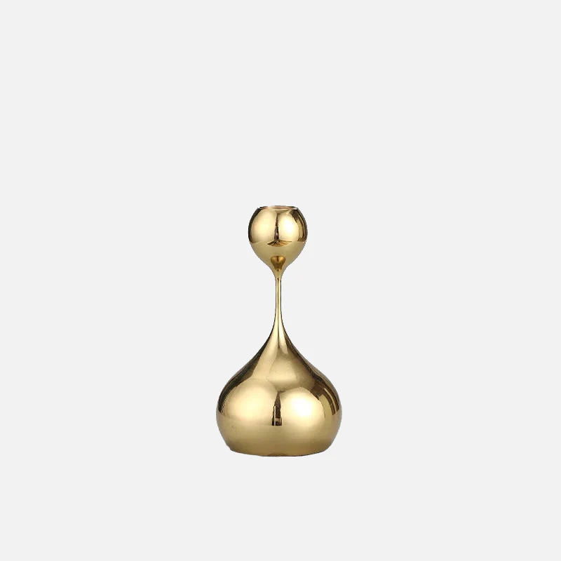 Chrome Drop Dining Candle Holder Set