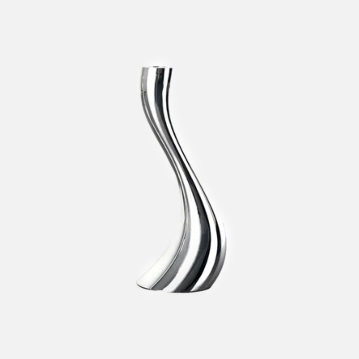 Chrome Wave Candle Holders Large
