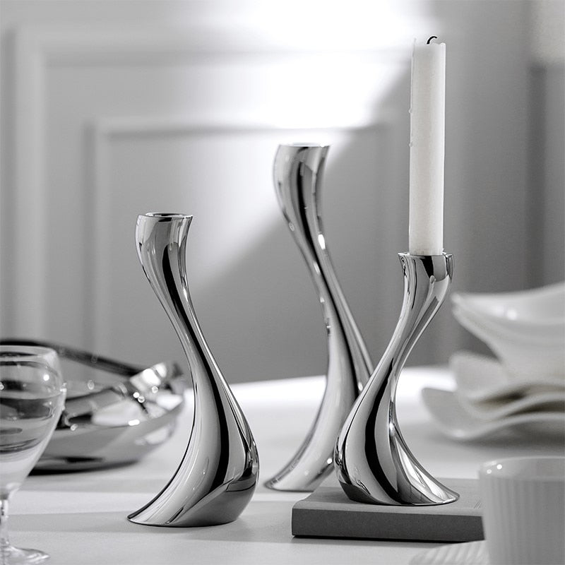 Chrome Wave Candle Holders - Final Sale