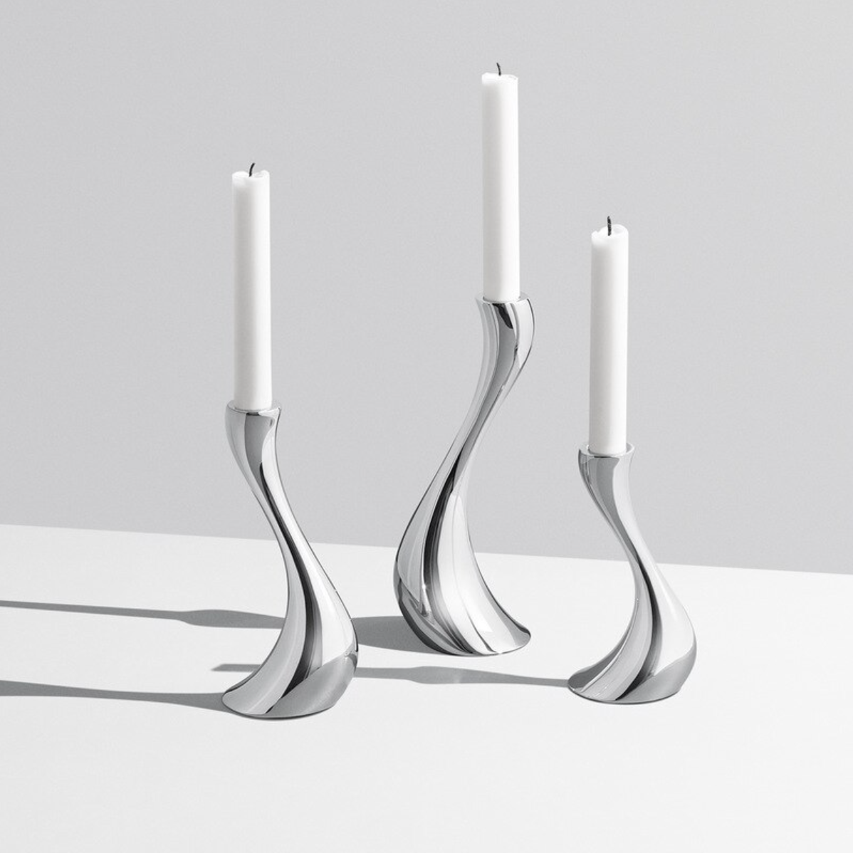 Chrome Wave Candle Holders - Final Sale