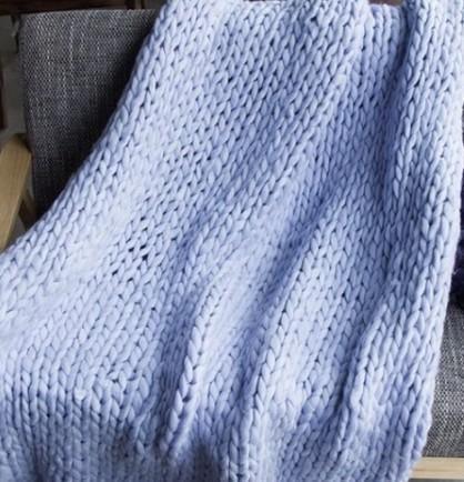 CozyCloud Knit Throw CornflowerBlue