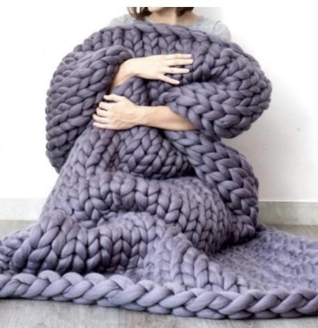 CozyCloud Knit Throw MediumPurple