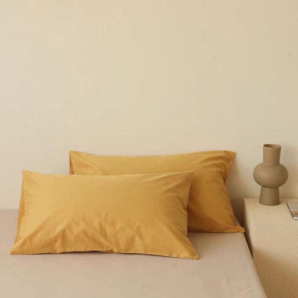 Classic Pastel Percale Pillowcase Ginger Yellow