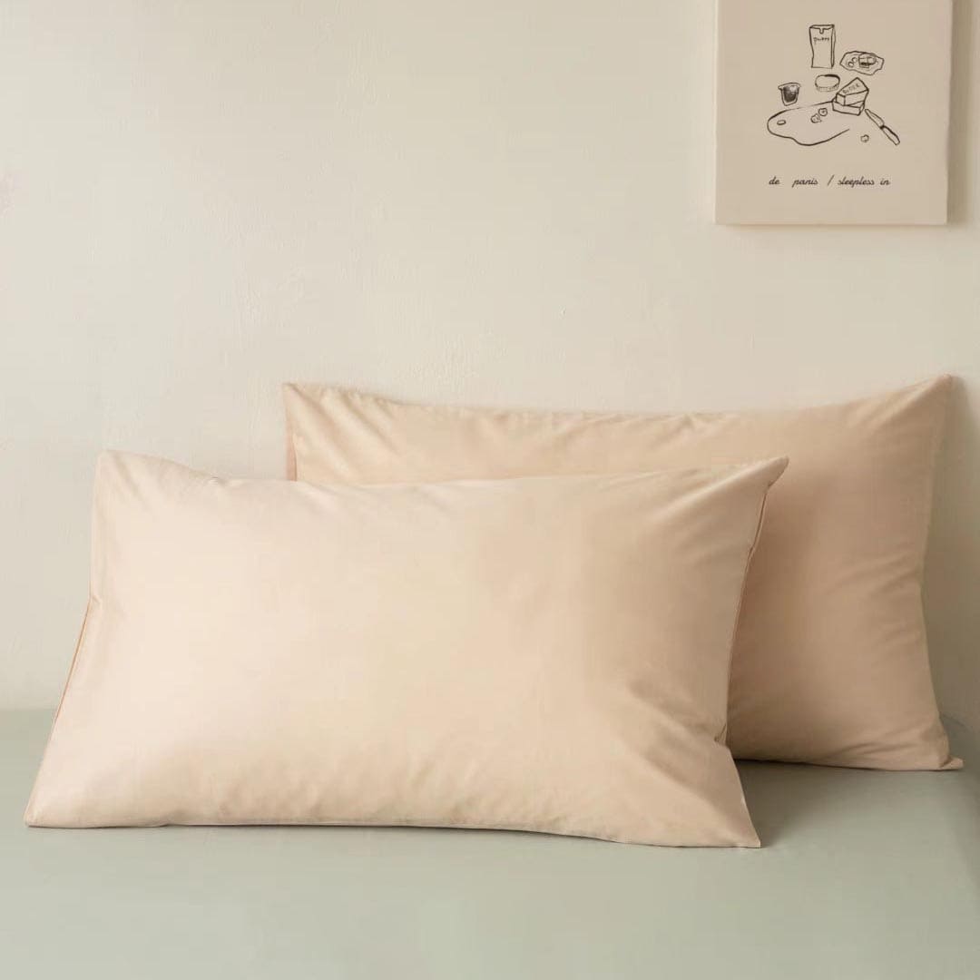 Classic Pastel Percale Pillowcase Pale Peach