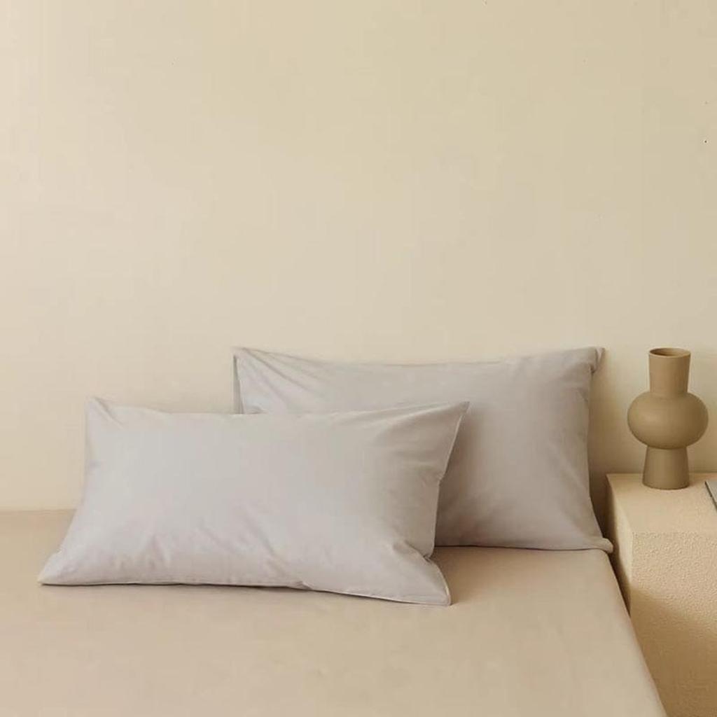 Classic Pastel Percale Pillowcase Grey