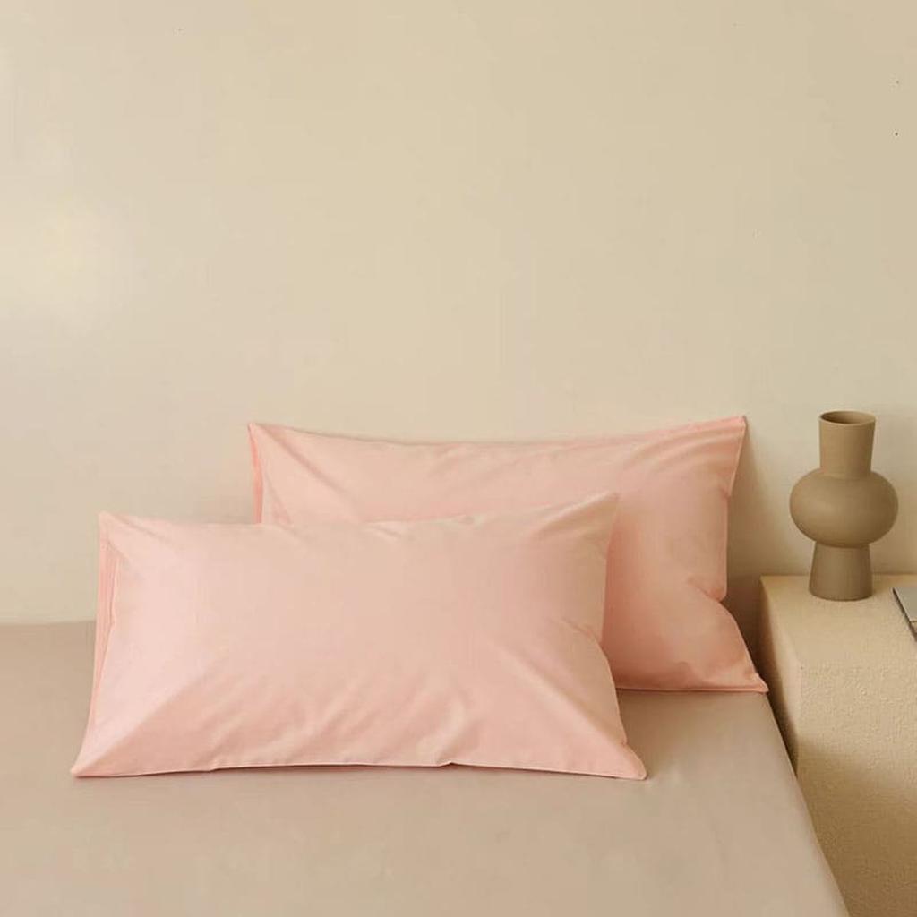 Classic Pastel Percale Pillowcase Pink