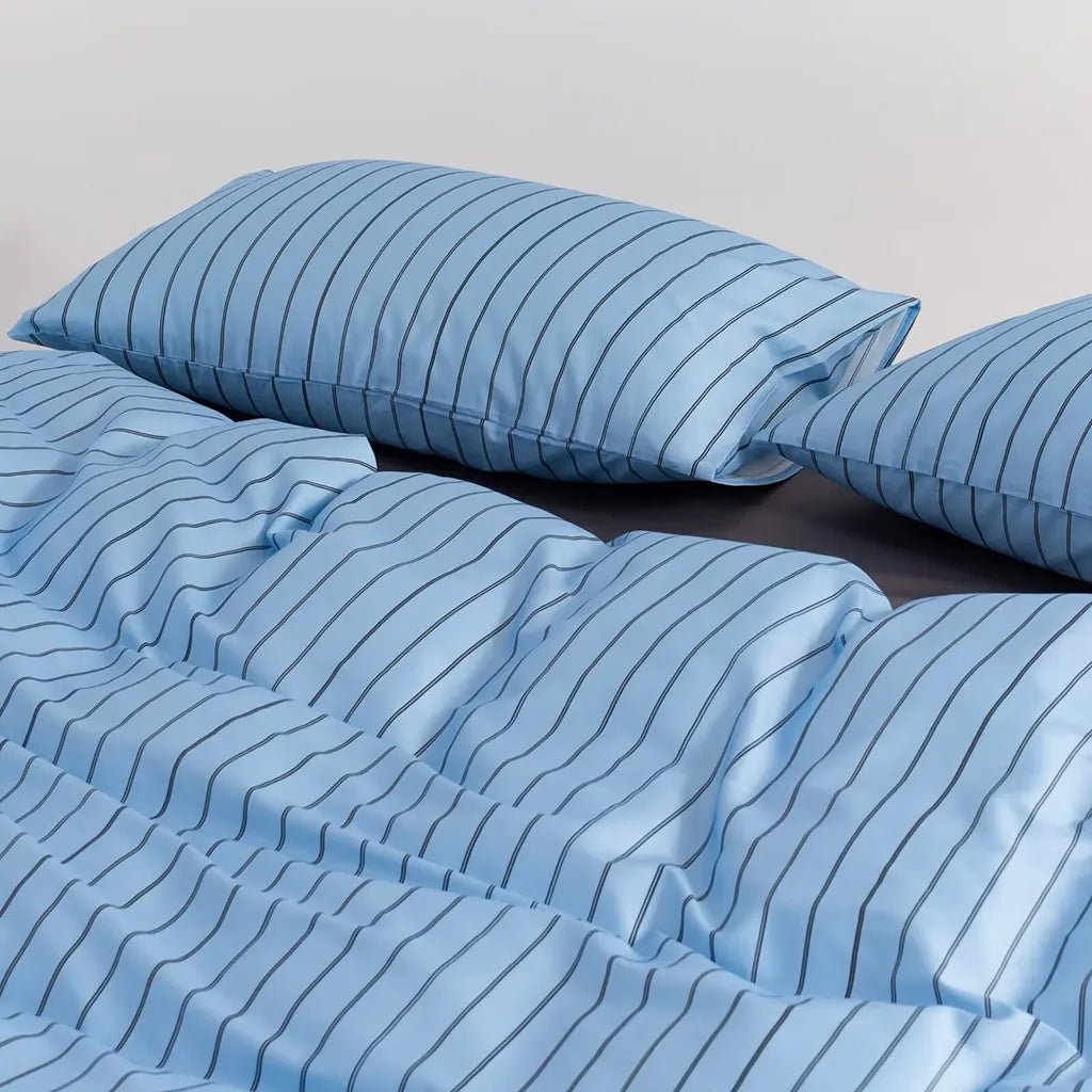 Classic Pinstripe Duvet Cover Blue