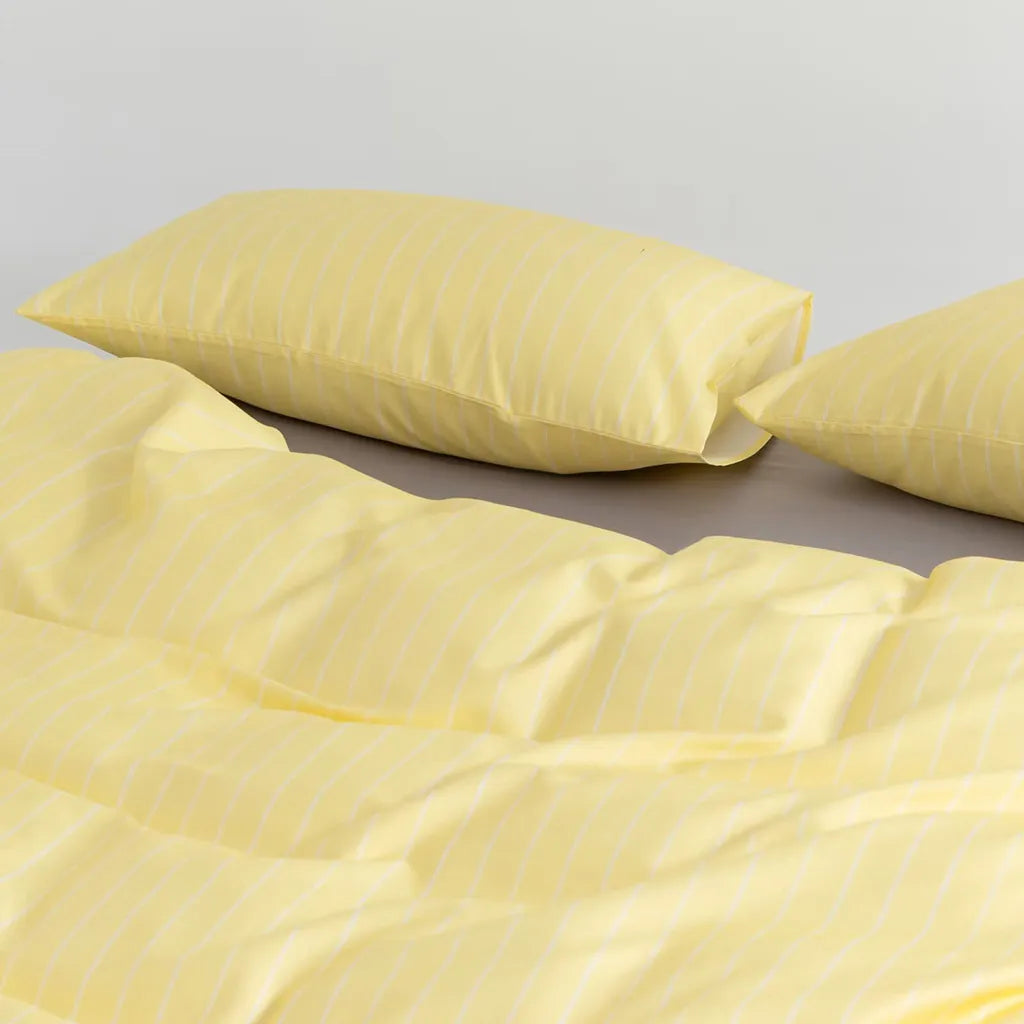 Classic Pinstripe Duvet Cover Yellow