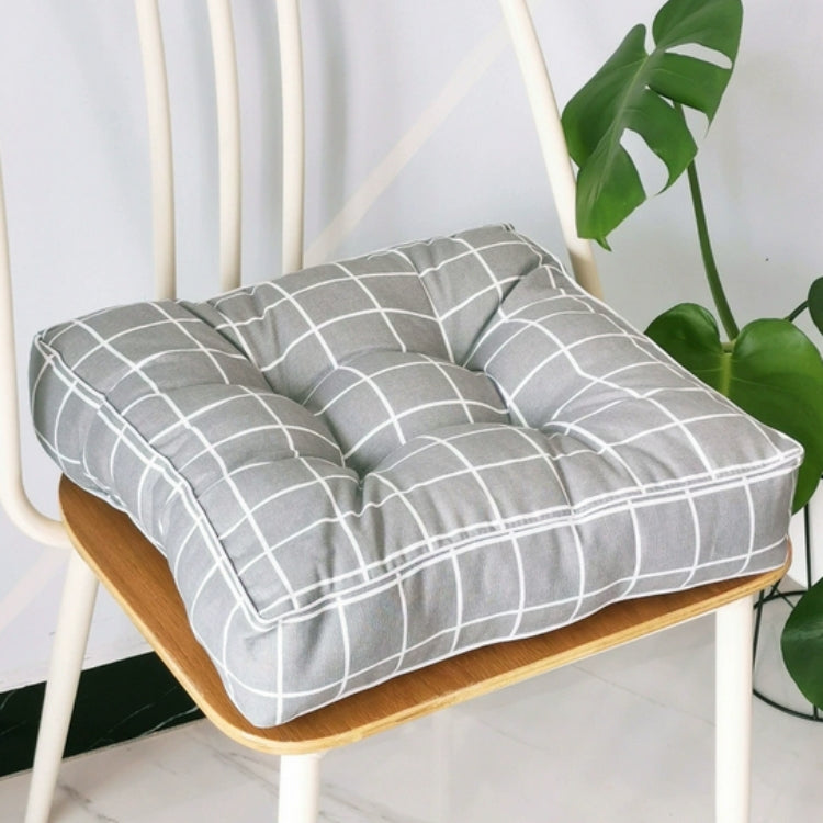 Bohemian Classic Square Chair Cushion Gray Grid