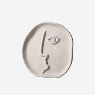 Clay Profile Ceramic Accents Moon Face