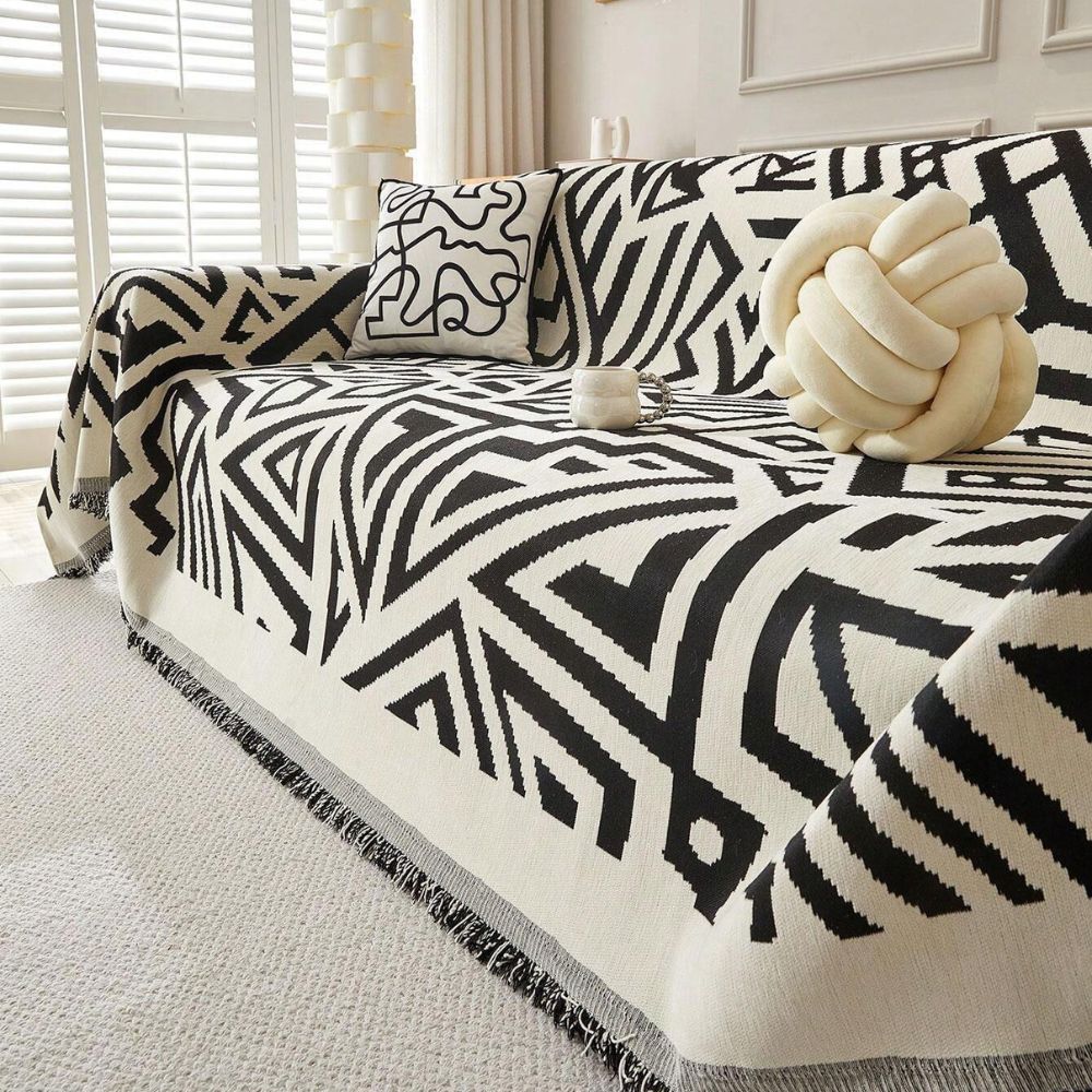 Clean Lines Triangle Sofa Cover Coal Mist