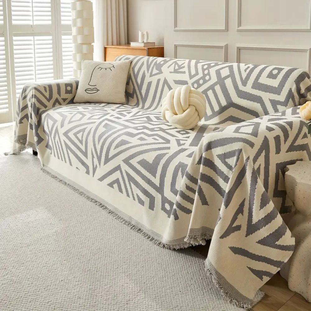 Clean Lines Triangle Sofa Cover Stone Mist