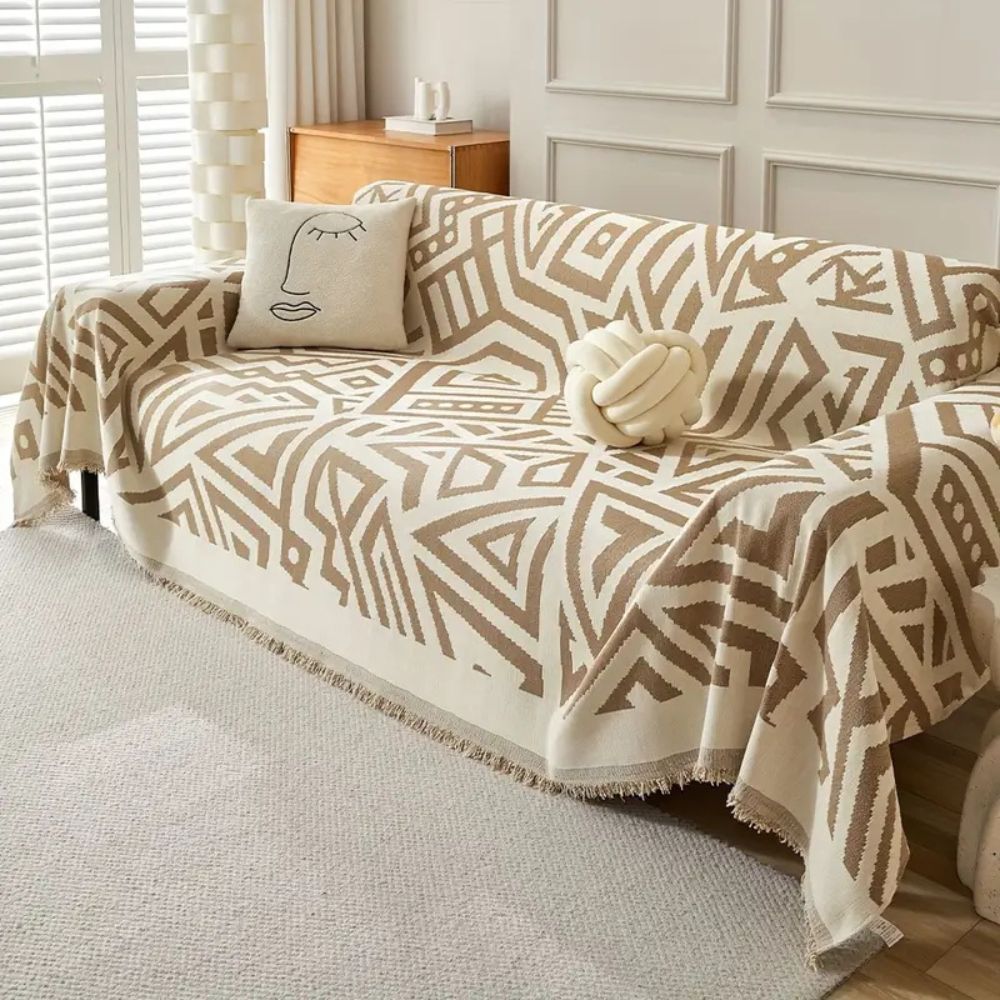 Clean Lines Triangle Sofa Cover Sand Mist